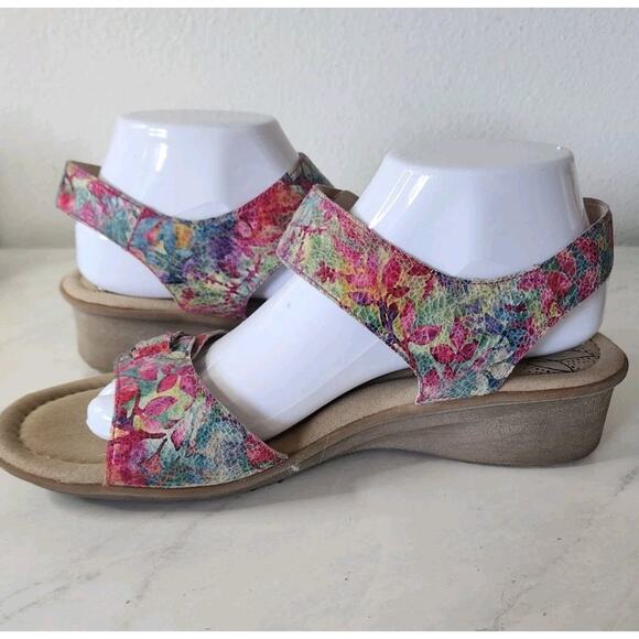 Umberto Raffini Yasmin Leather Wedge Sandals Floral Women's Size EU 40 - Picture 6 of 10